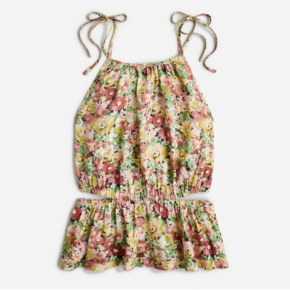 J. Crew Floral Halter Top - Pink, Yellow, Green